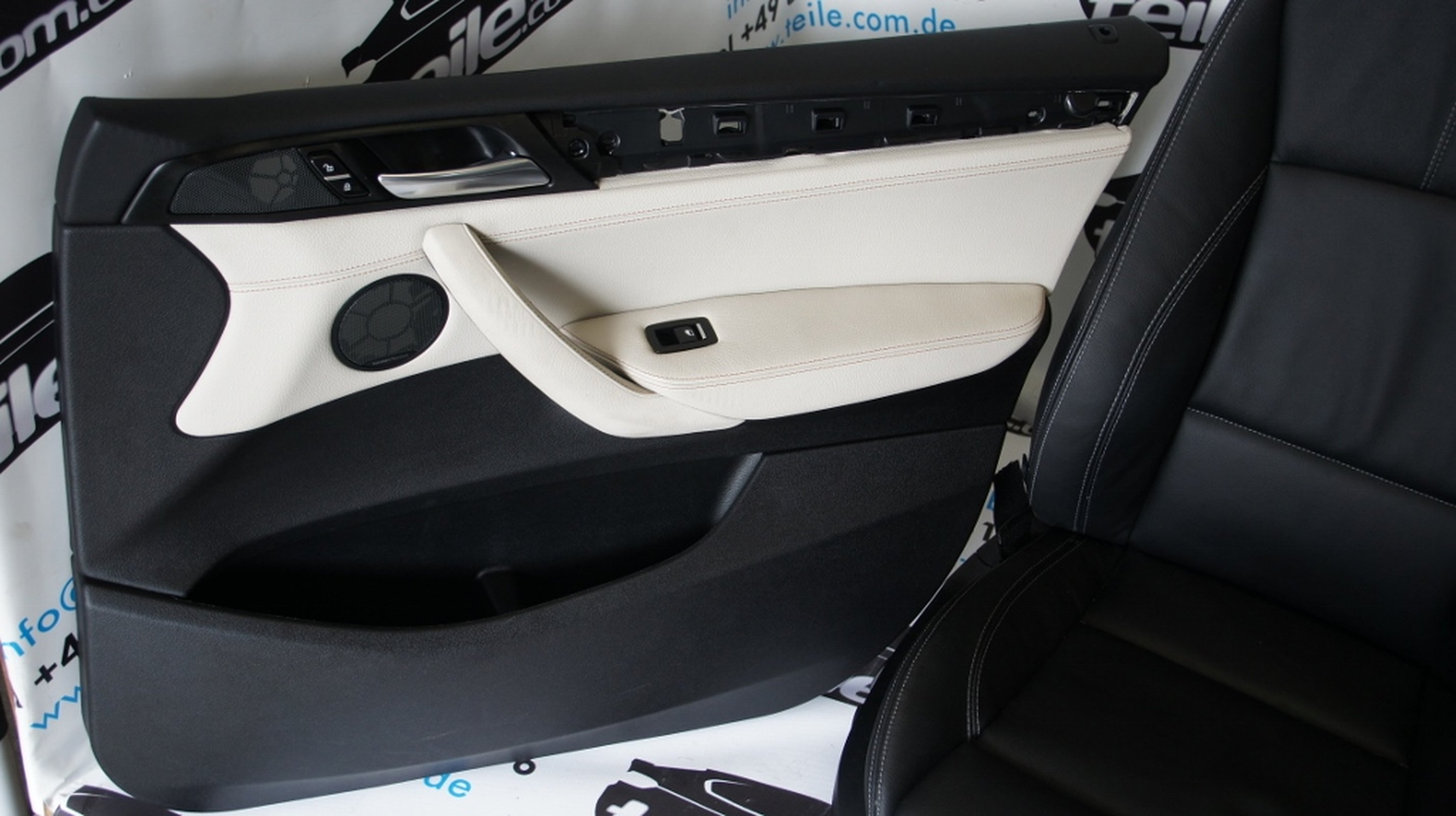 BMW Lederausstattung X3 F25 Sportsitze Sitzheizung Sitzverstellung elektr.  Memory Sonnenrollo Türen hinten Druchladesystem-LEDER NEVADA/ELFENBEINWEISS/APPLIKATION  UND PRÄGUNG (LUNE)